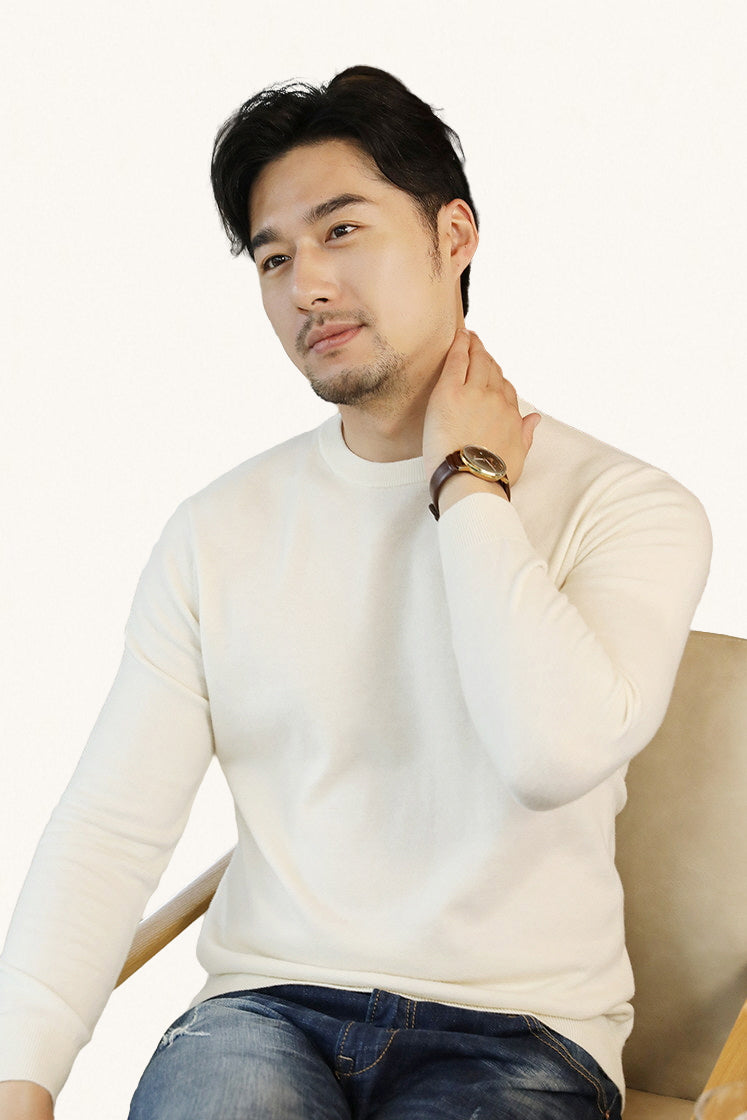 MONSEN Suitory 100% Wool Lightweight Crewneck Knit product image