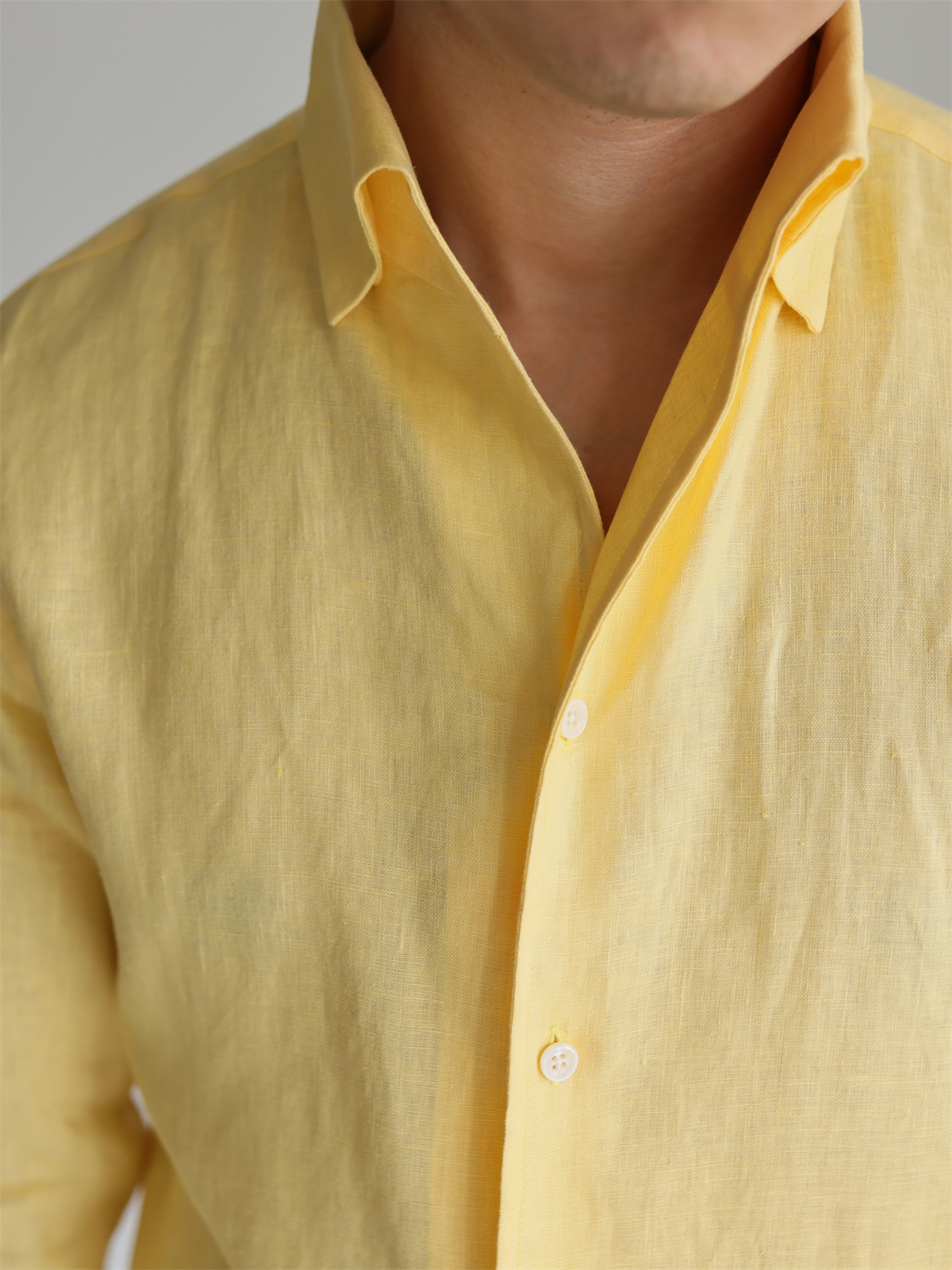 100% Linen One-Piece Collar Shirt