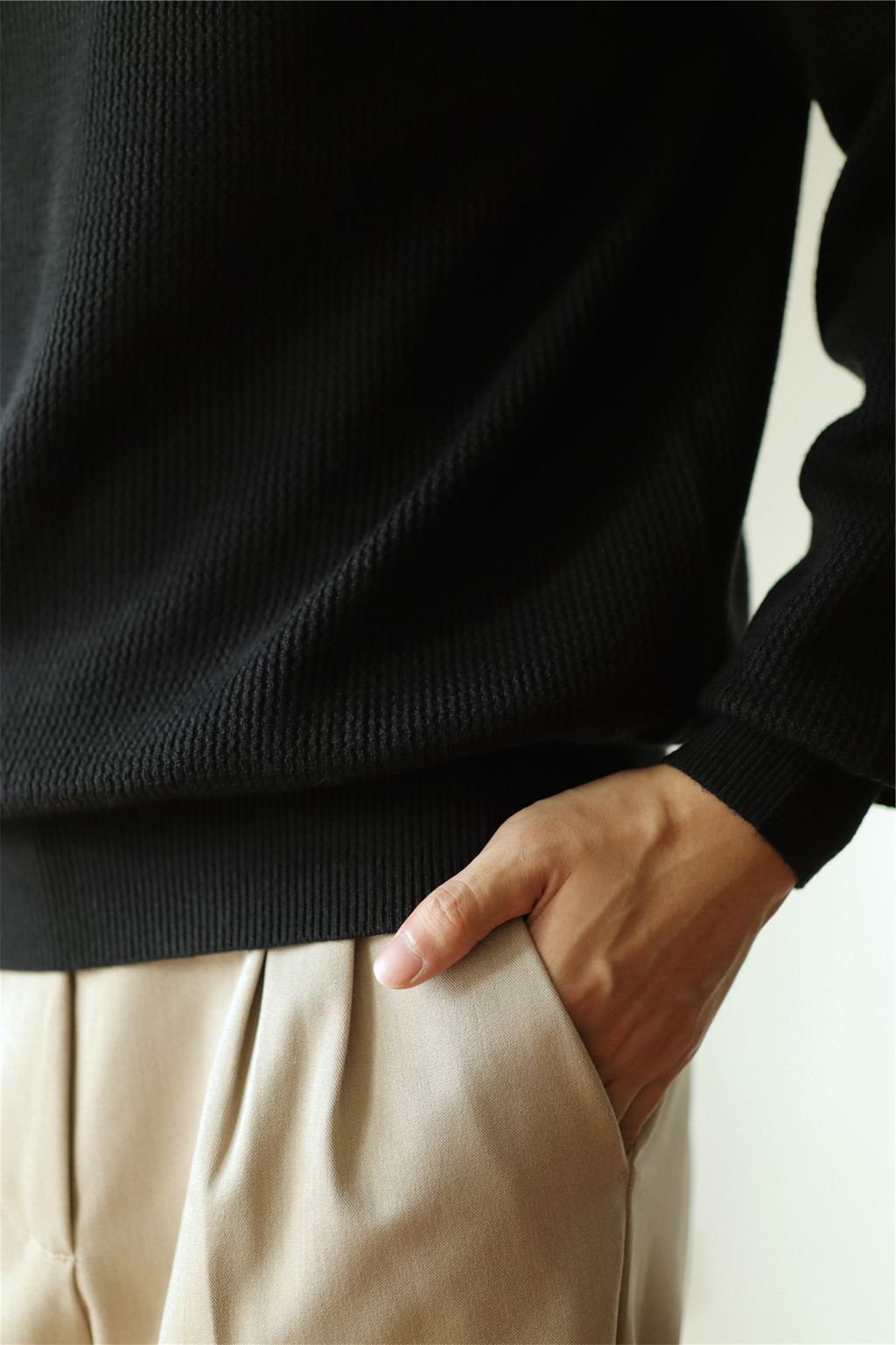 V-Neck Heavyweight Knit Polo