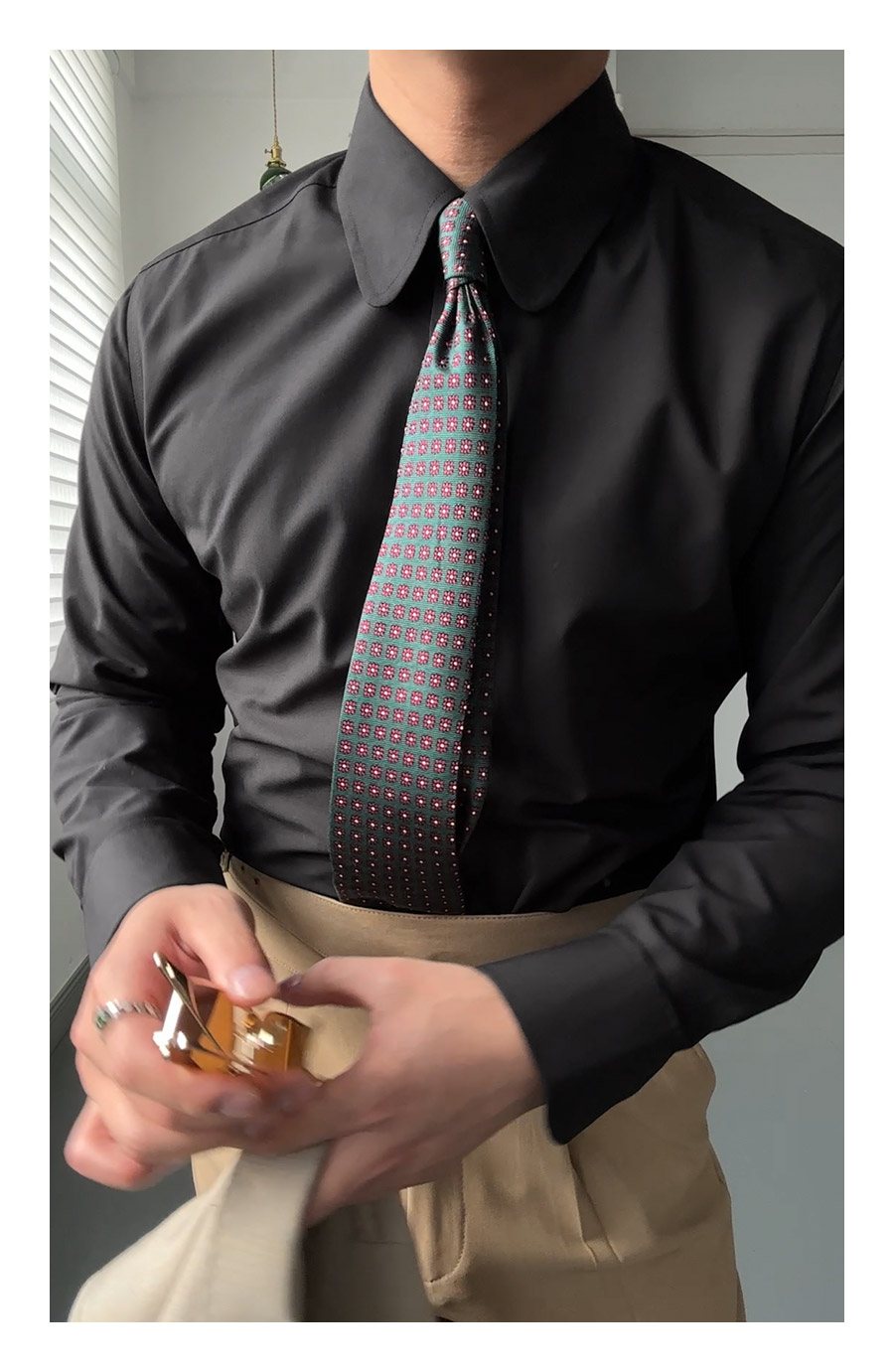 Vintage Rounded-Collar Dress Shirt
