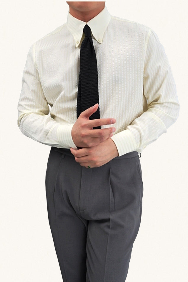MONSEN Suitory Seersucker Stripe Shirt in Cotton product image
