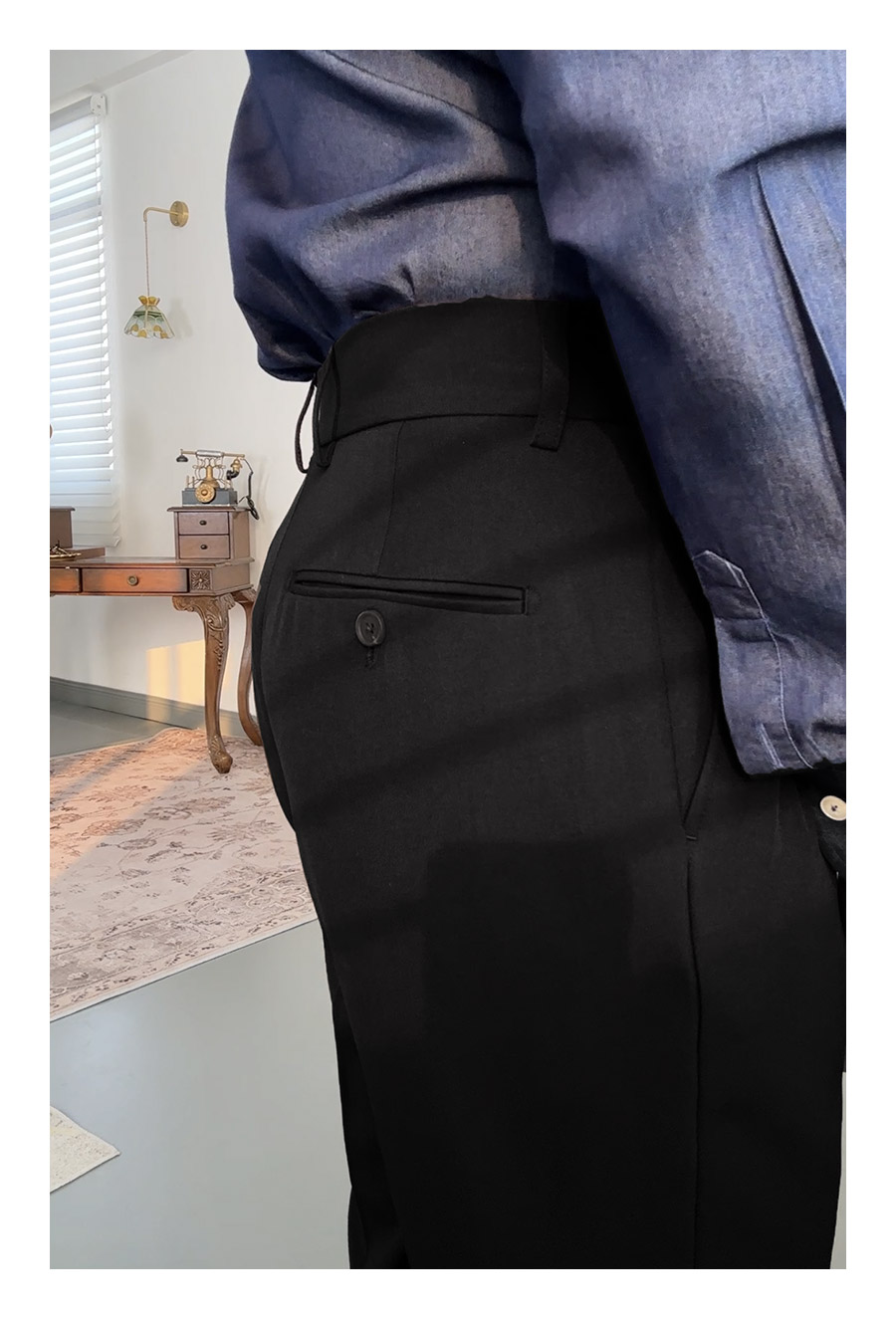 MONSEN Suitory Solid-Color Straight Pants in Performance Blend product image