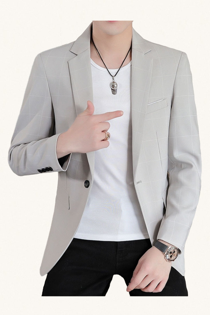 MONSEN Suitory Lightweight Slim Plaid Blazer in Performance Blend product image