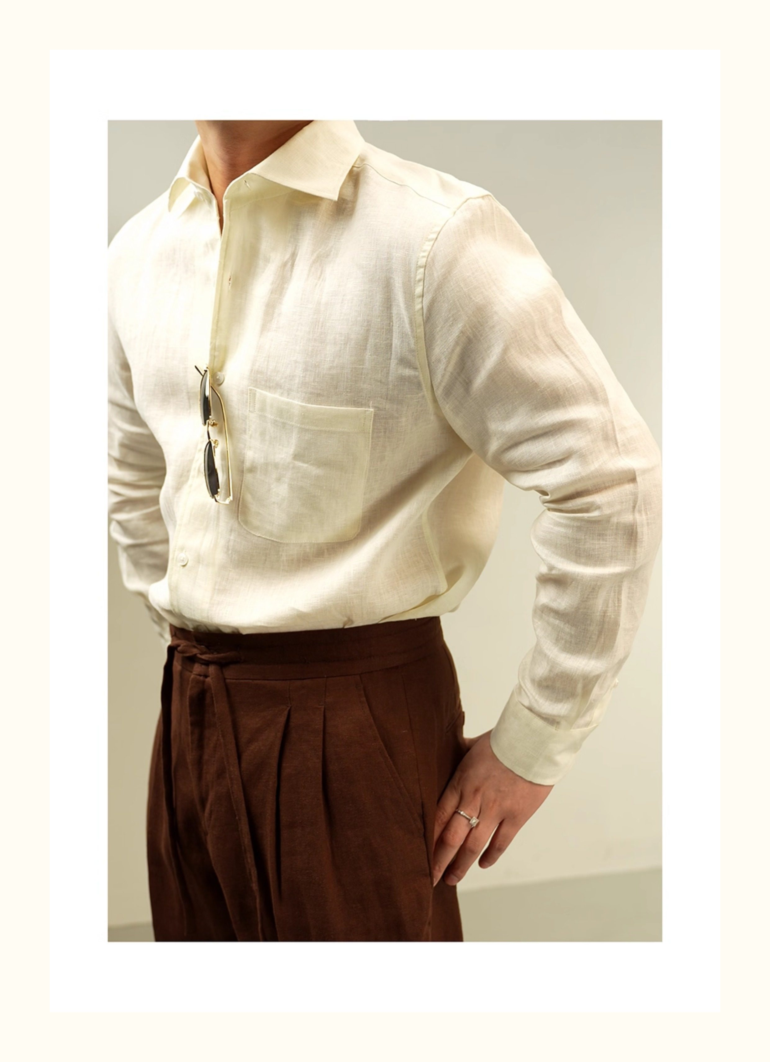 MONSEN Suitory 100% Linen Relaxed Shirt product image