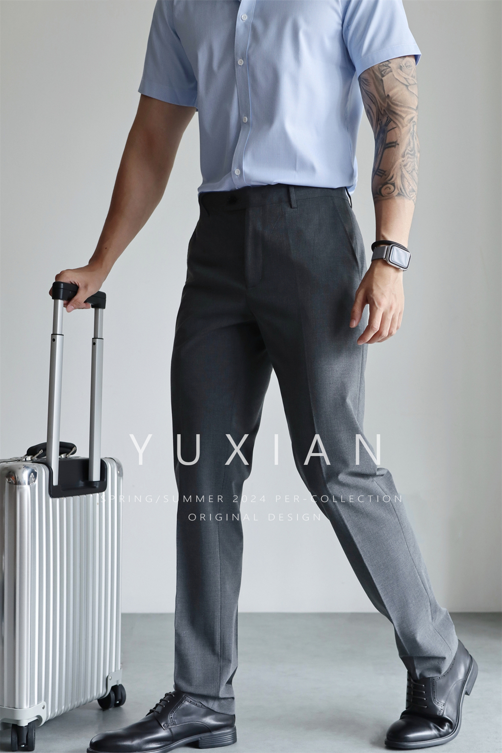 MONSEN Suitory Non-Iron Slim Trousers in Performance Blend product image