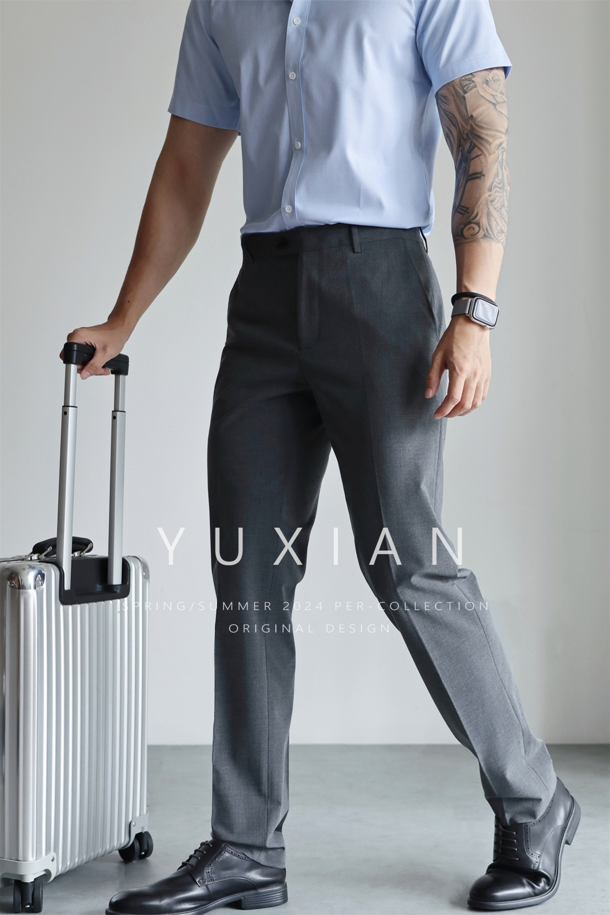 MONSEN Suitory Non-Iron Slim Trousers in Performance Blend product image