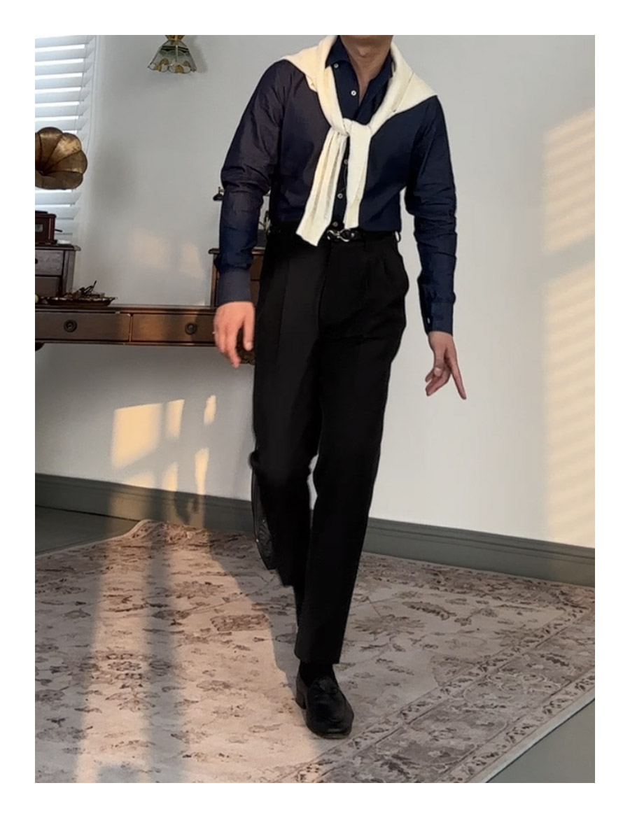 MONSEN Suitory Solid-Color Straight Pants in Performance Blend product image