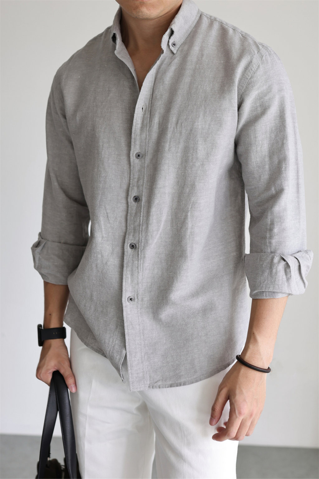 Linen-Cotton Yarn-Dyed Shirt