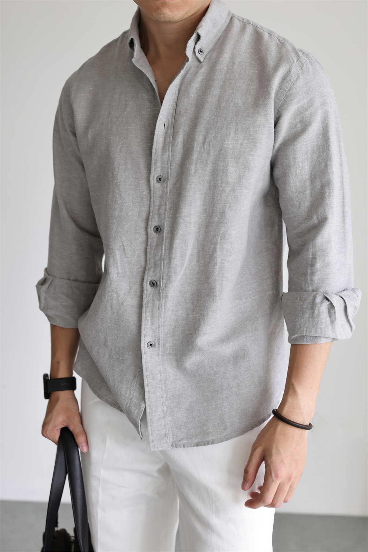 Linen-Cotton Yarn-Dyed Shirt
