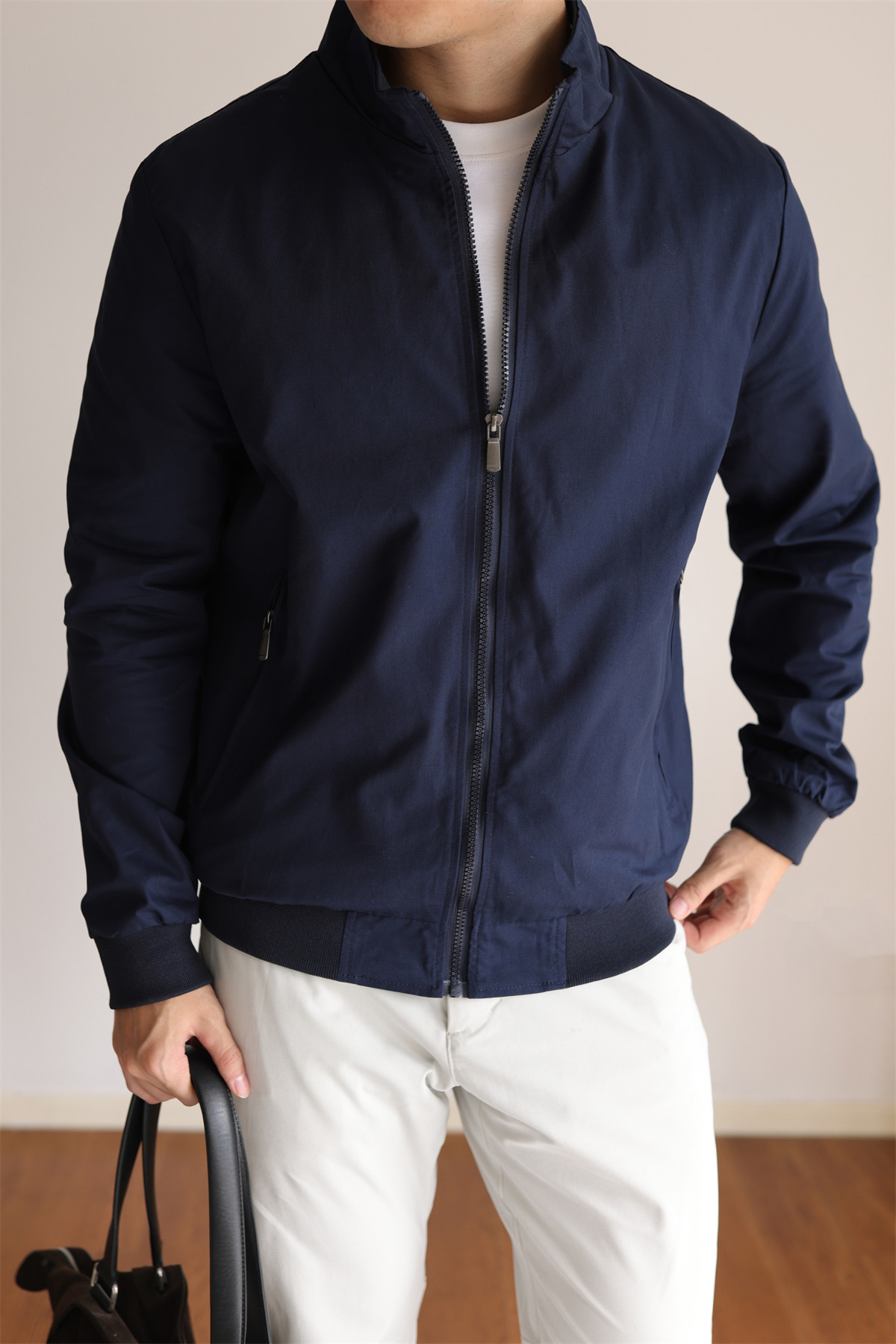 MONSEN Suitory Lightweight G9 Harrington Stand Collar Jacket in Performance Blend product image