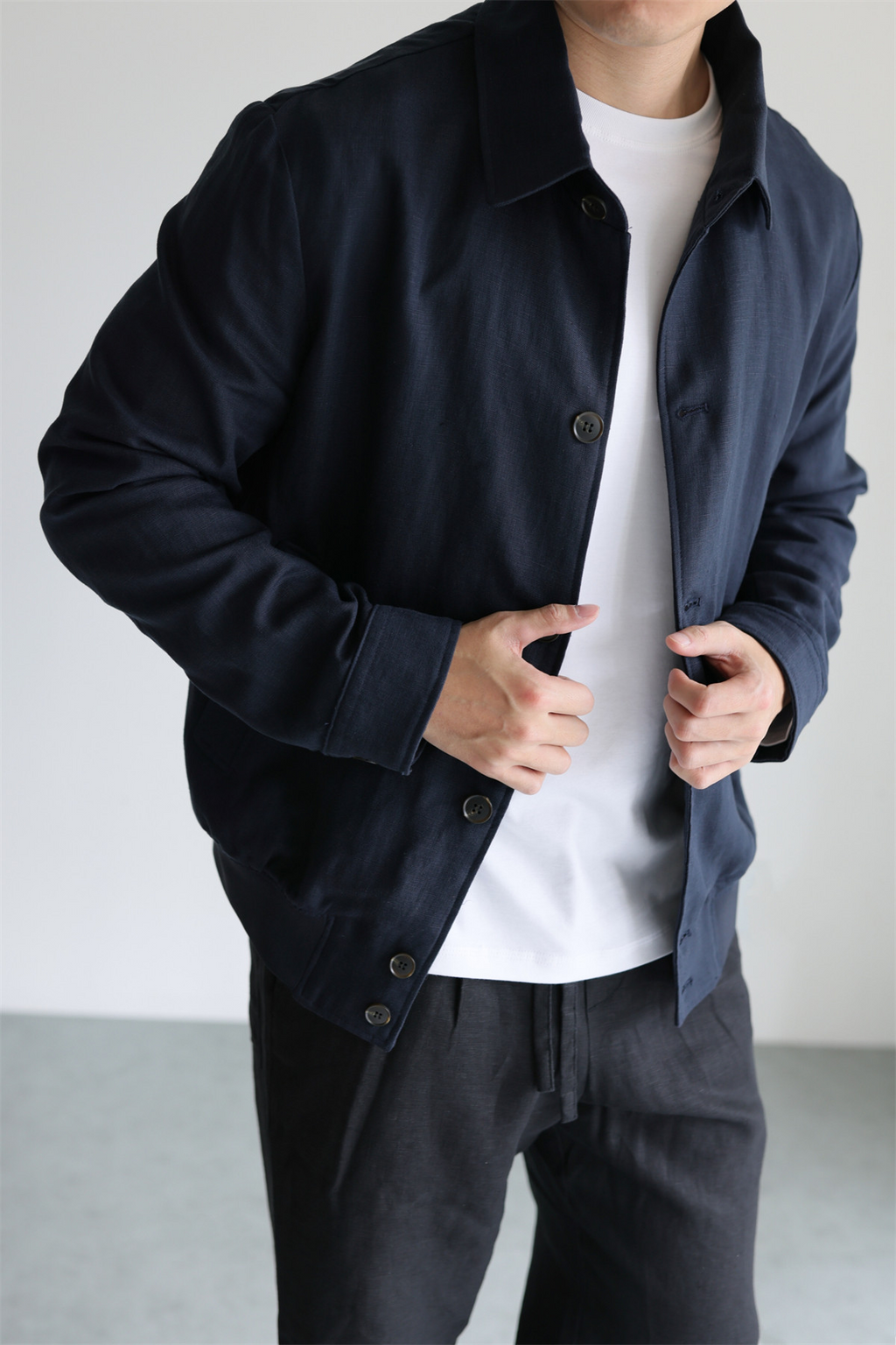 MONSEN Suitory Tencel-Linen Lightweight Sheen Lapel Jacket product image