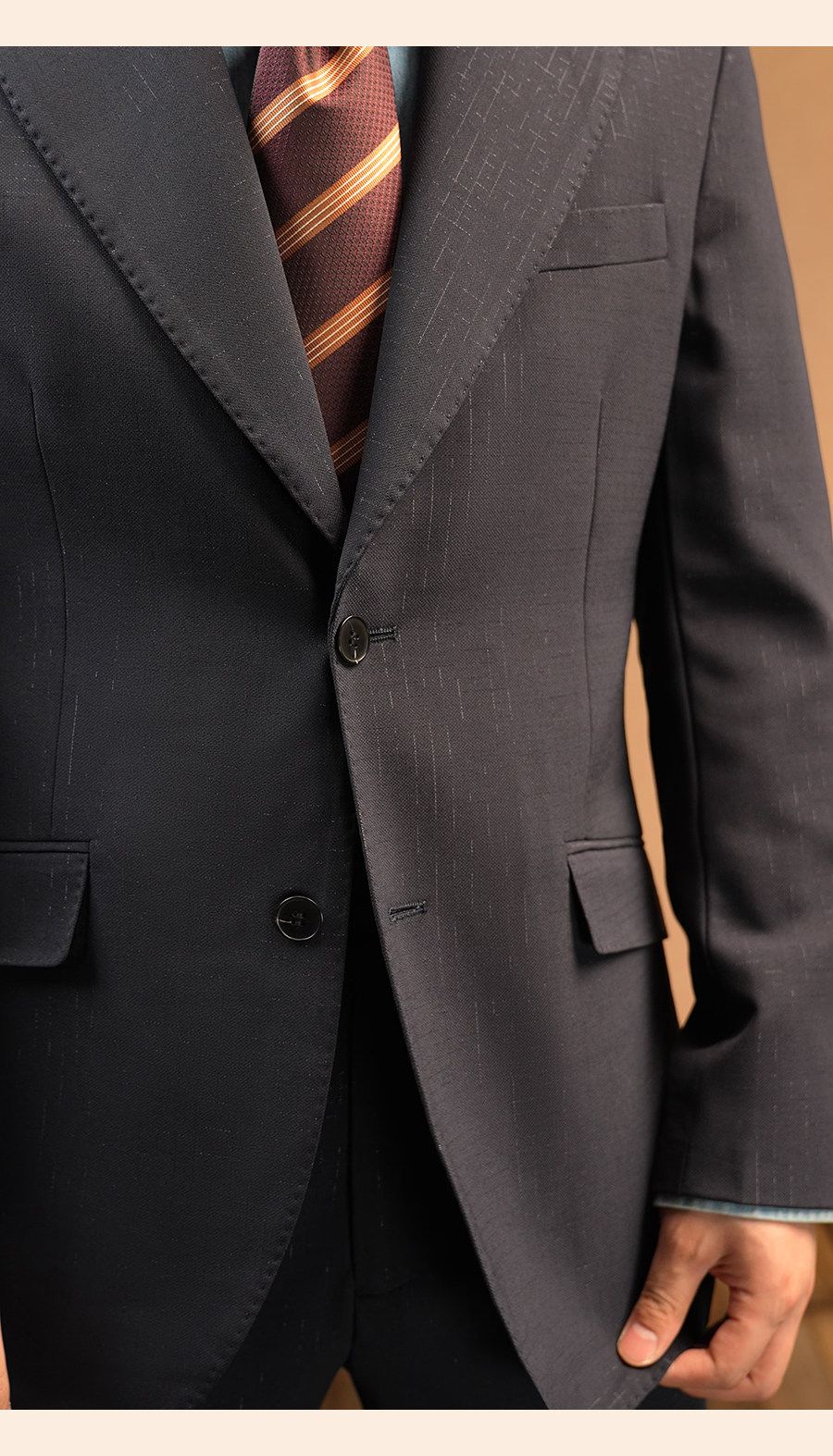 MONSEN Suitory Peak Lapel Formal Business Suit in Performance Blend product image
