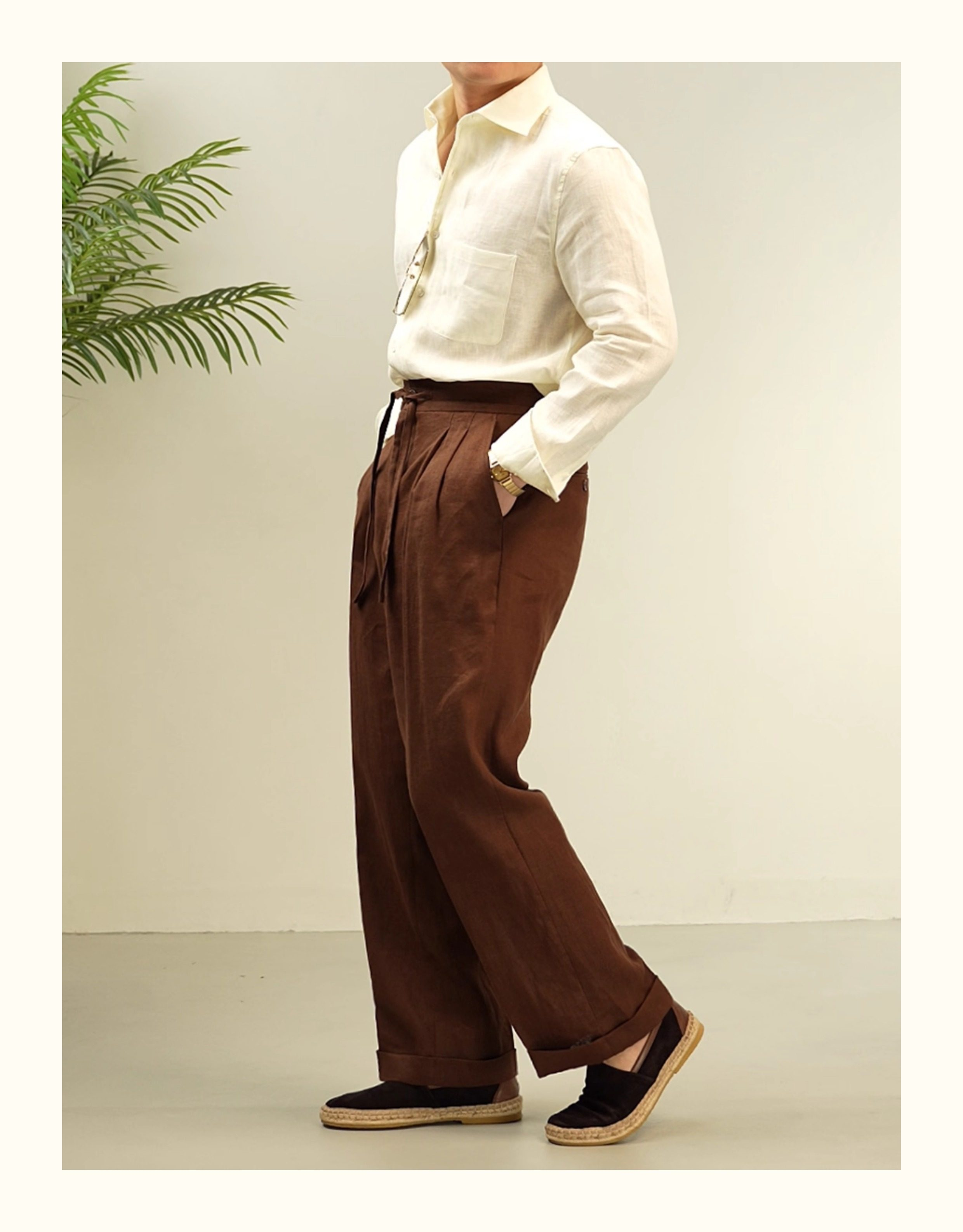 MONSEN Suitory 100% Linen Relaxed Shirt product image