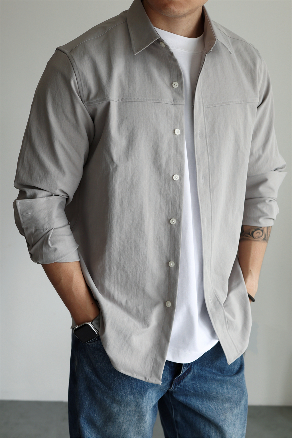 Enzyme-Washed Utility Shirt