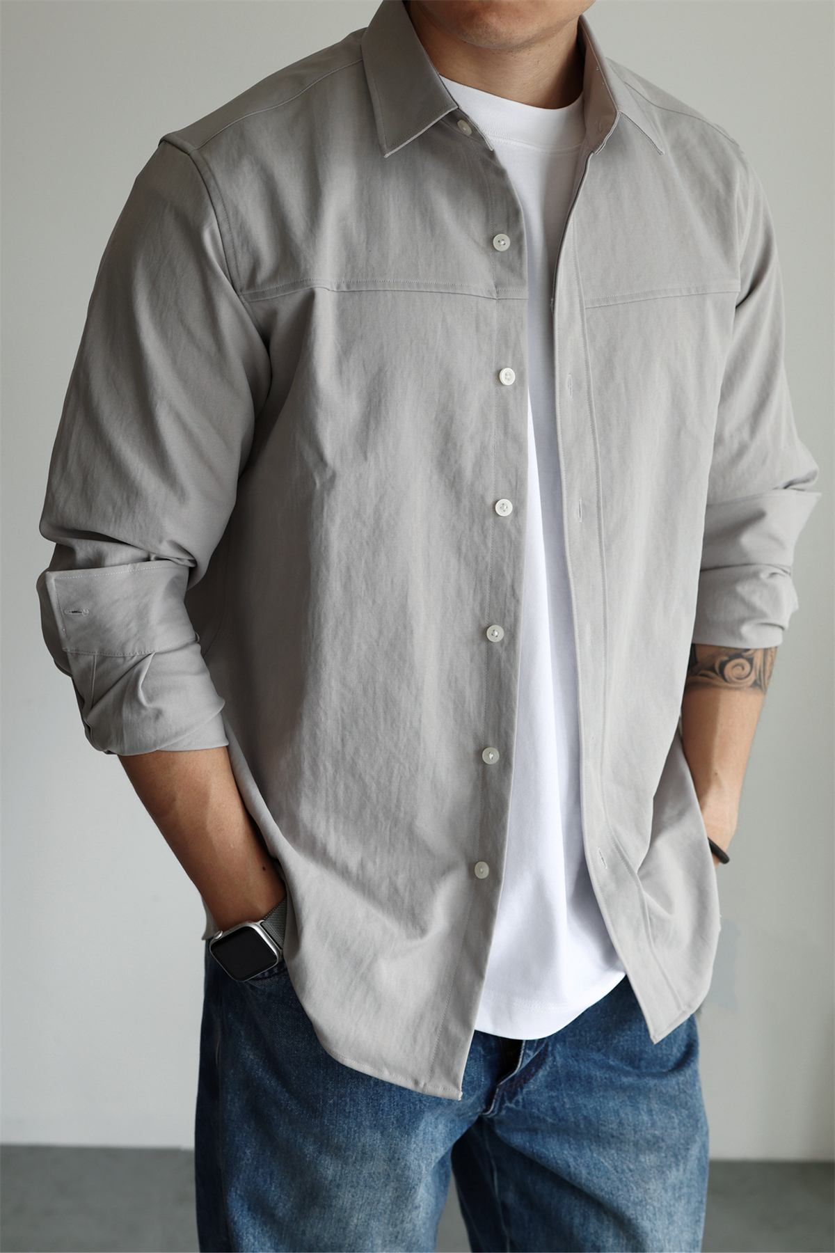 Enzyme-Washed Utility Shirt