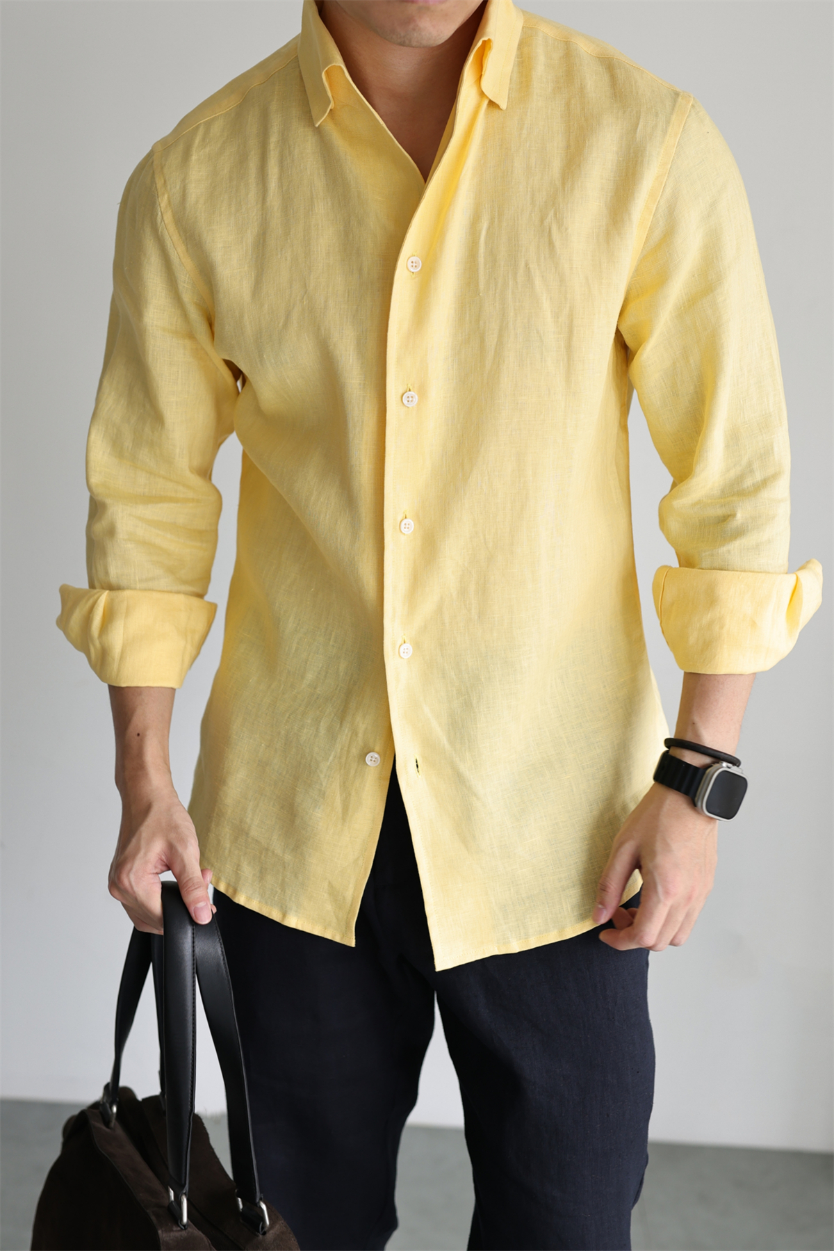 100% Linen One-Piece Collar Shirt