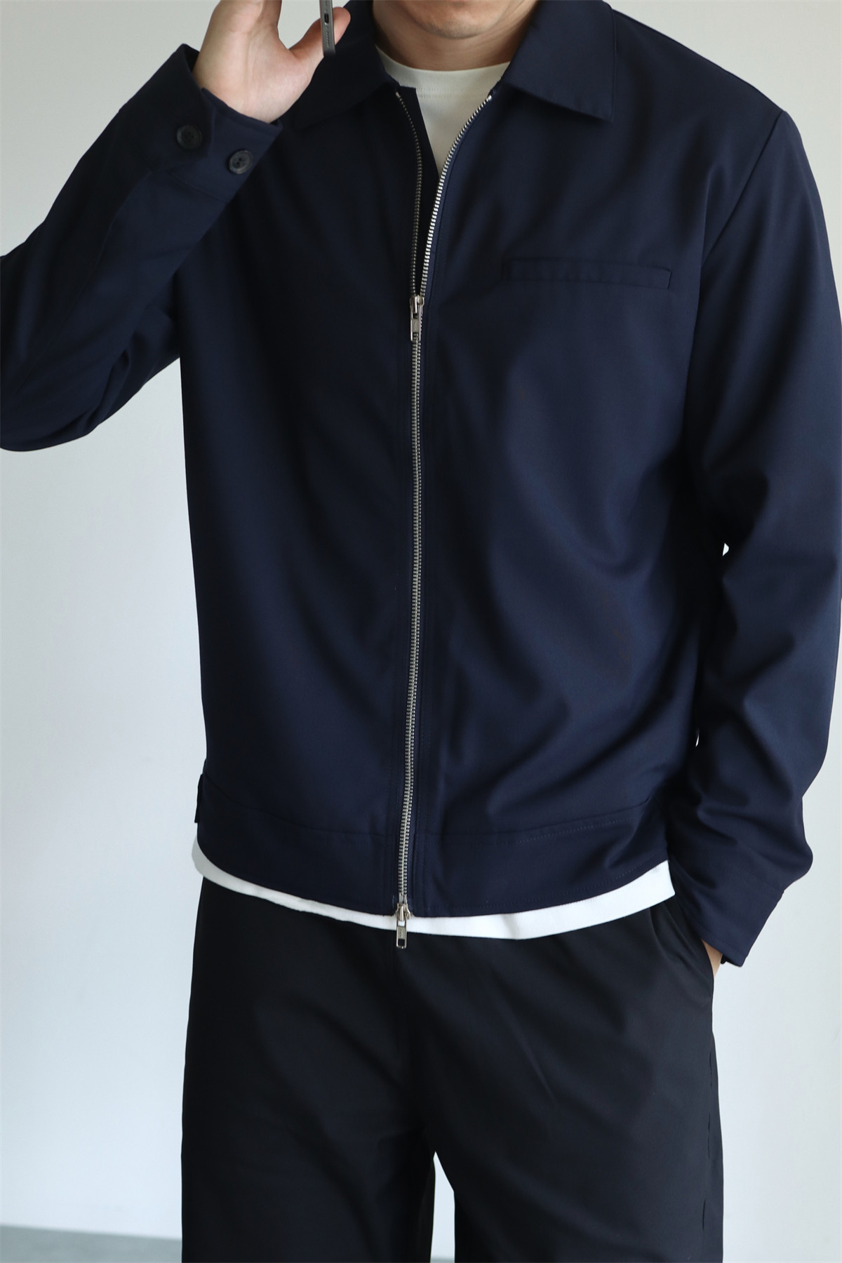 MONSEN Suitory Drapey Plain-Weave Lapel Jacket in Performance Blend product image