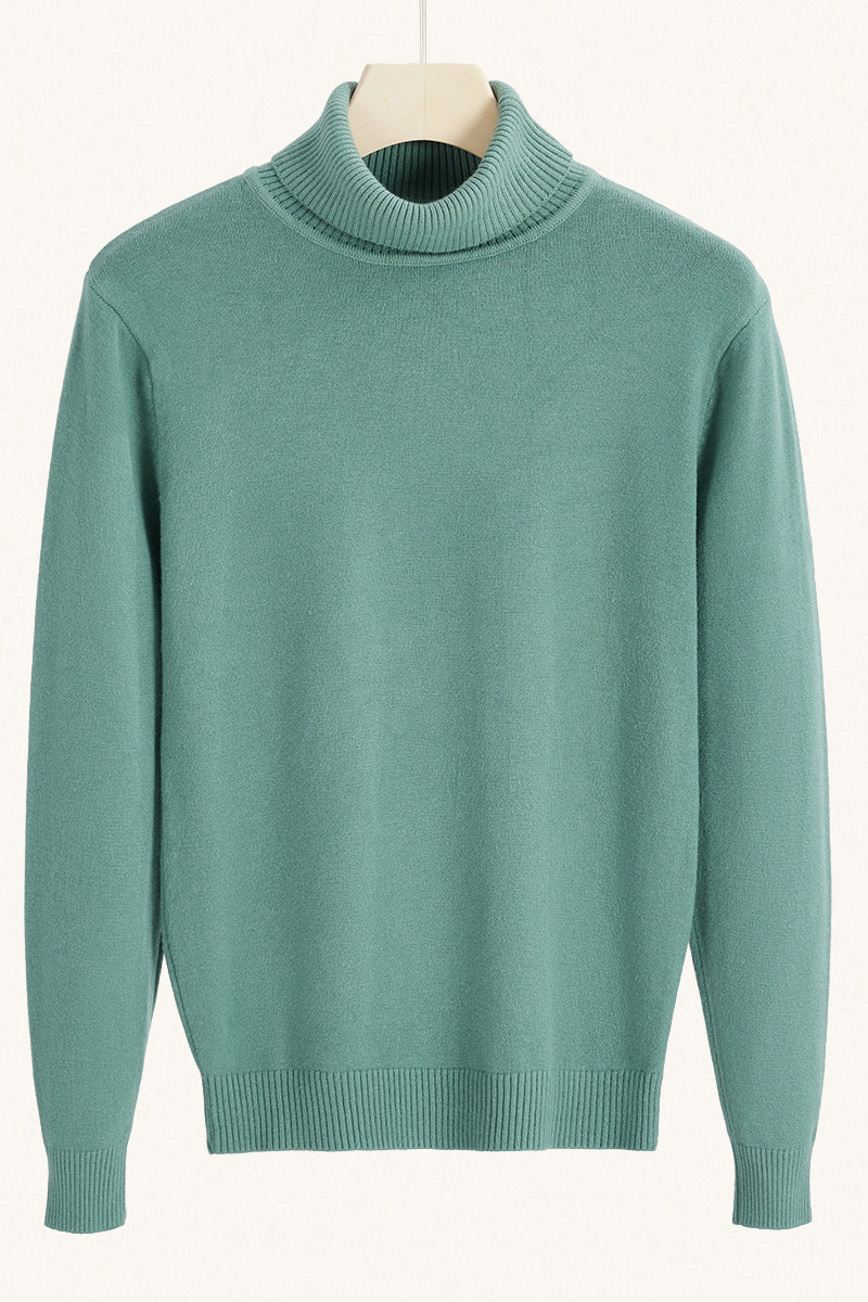 MONSEN Suitory Slim Clean Turtleneck Sweater in Denim product image