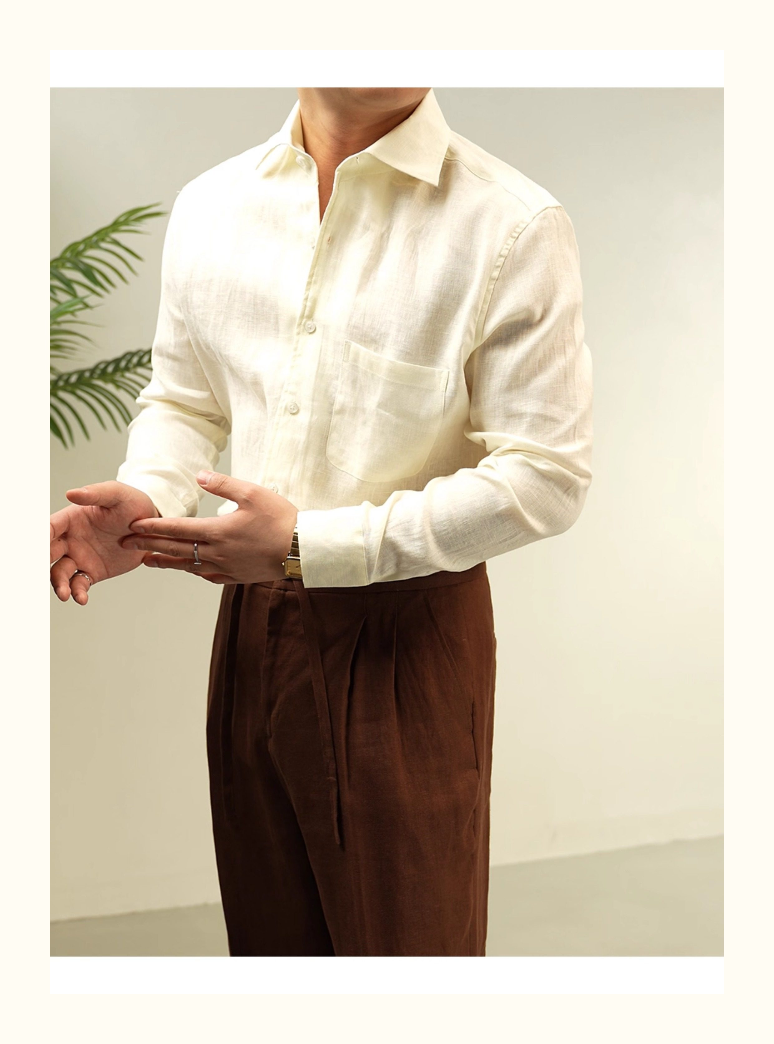 MONSEN Suitory 100% Linen Relaxed Shirt product image