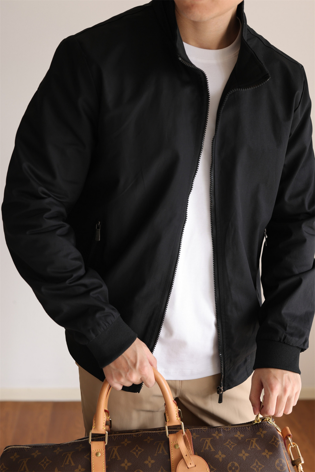 MONSEN Suitory Lightweight G9 Harrington Stand Collar Jacket in Performance Blend product image
