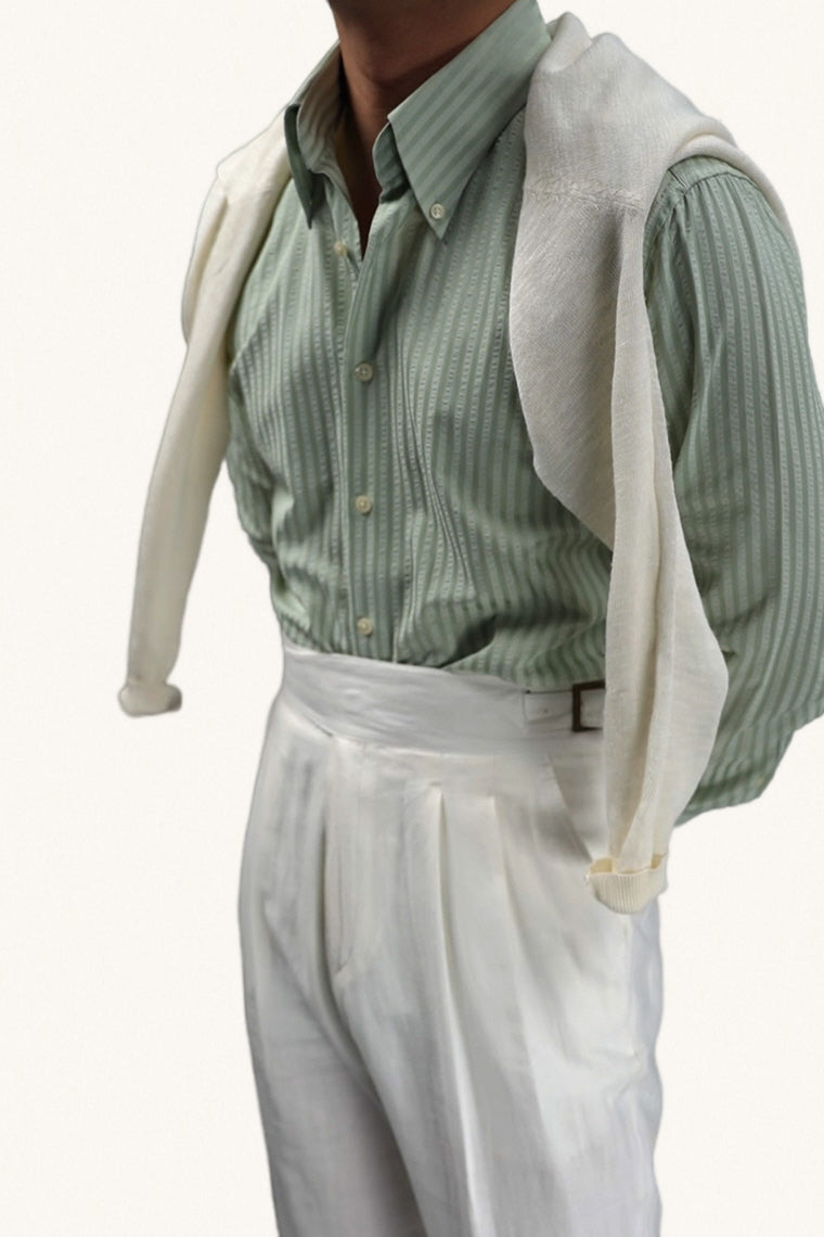 MONSEN Suitory Seersucker Stripe Shirt in Cotton product image