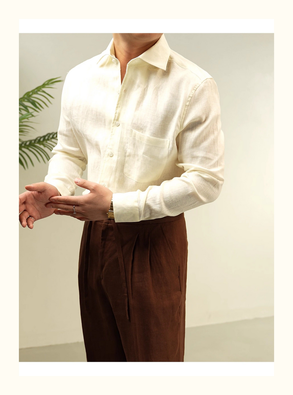 MONSEN Suitory 100% Linen Relaxed Shirt product image