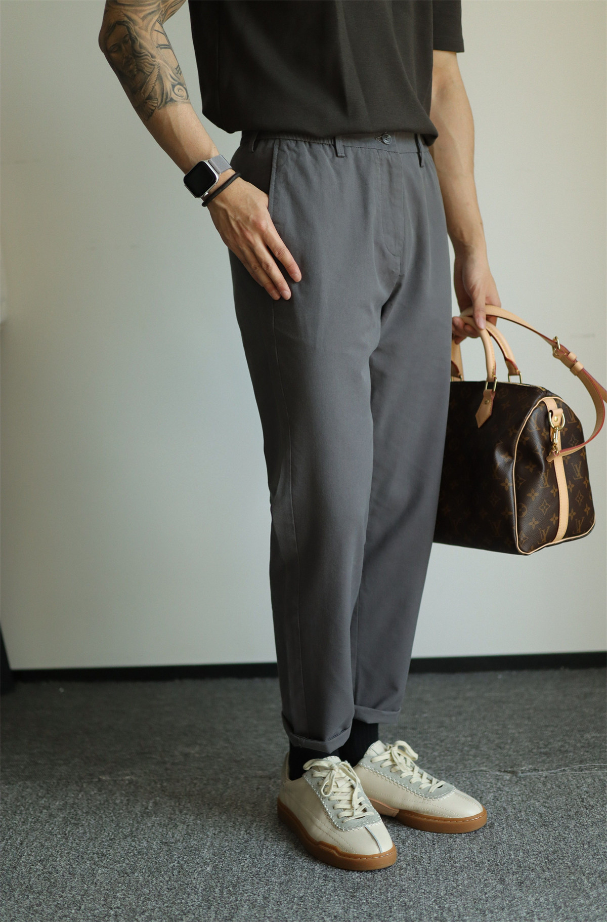 MONSEN Suitory Tencel Straight-Leg Cropped Trousers product image