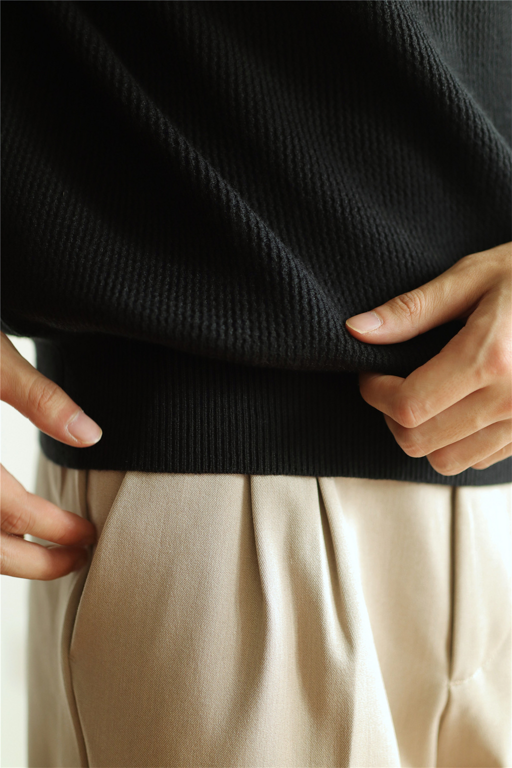 V-Neck Heavyweight Knit Polo