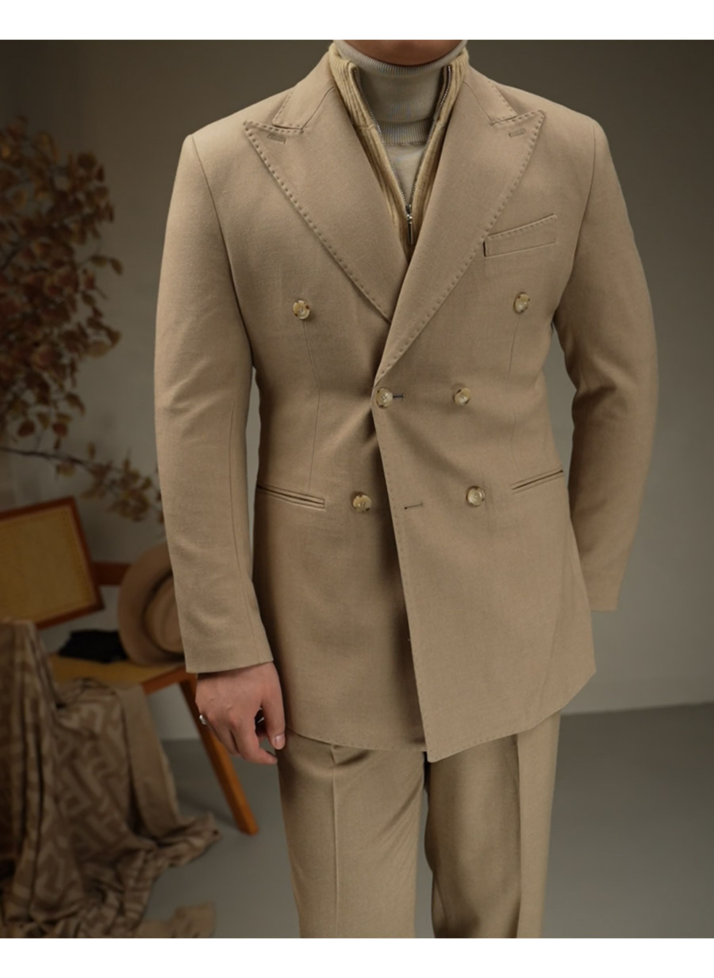 Double-Breasted Peak-Lapel Suit