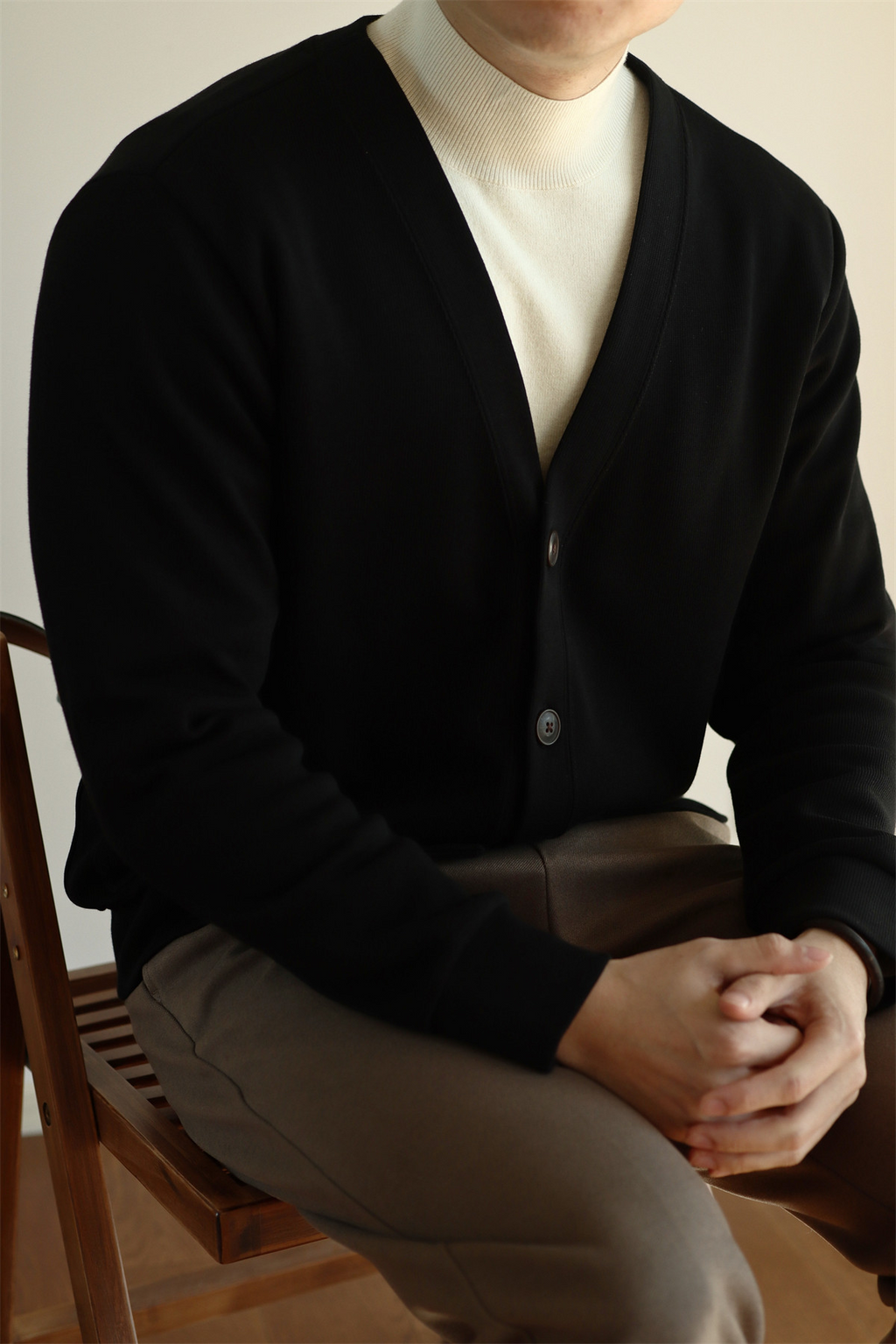 Air-Layer Cotton Knit Cardigan