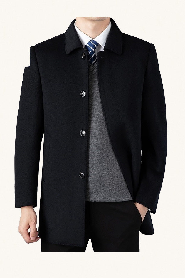 MONSEN Suitory Mid-Length Wool Coat front view