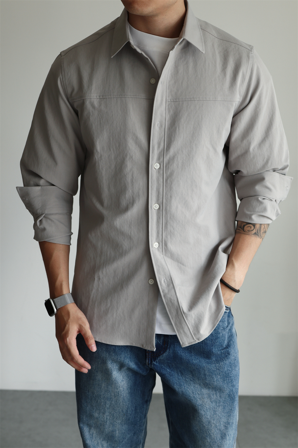 Enzyme-Washed Utility Shirt