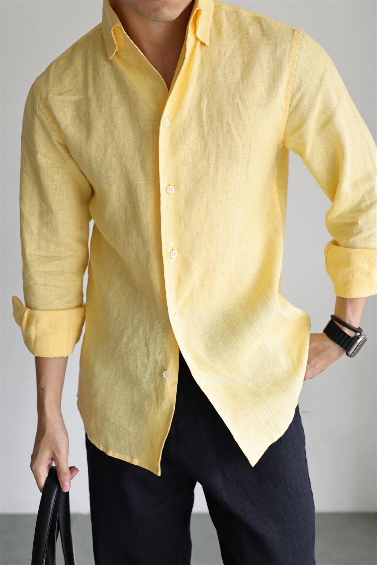 100% Linen One-Piece Collar Shirt