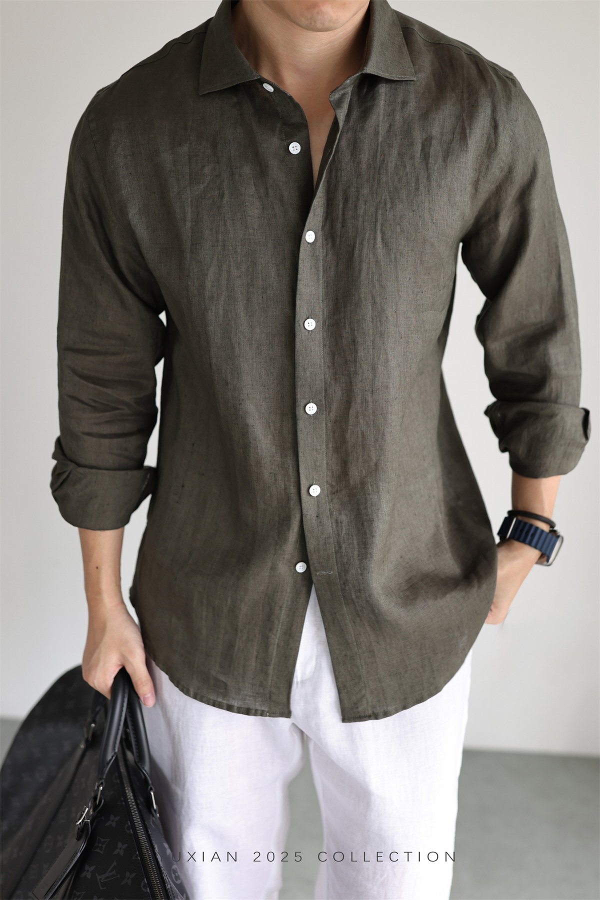 100% Linen Long-Sleeve Shirt