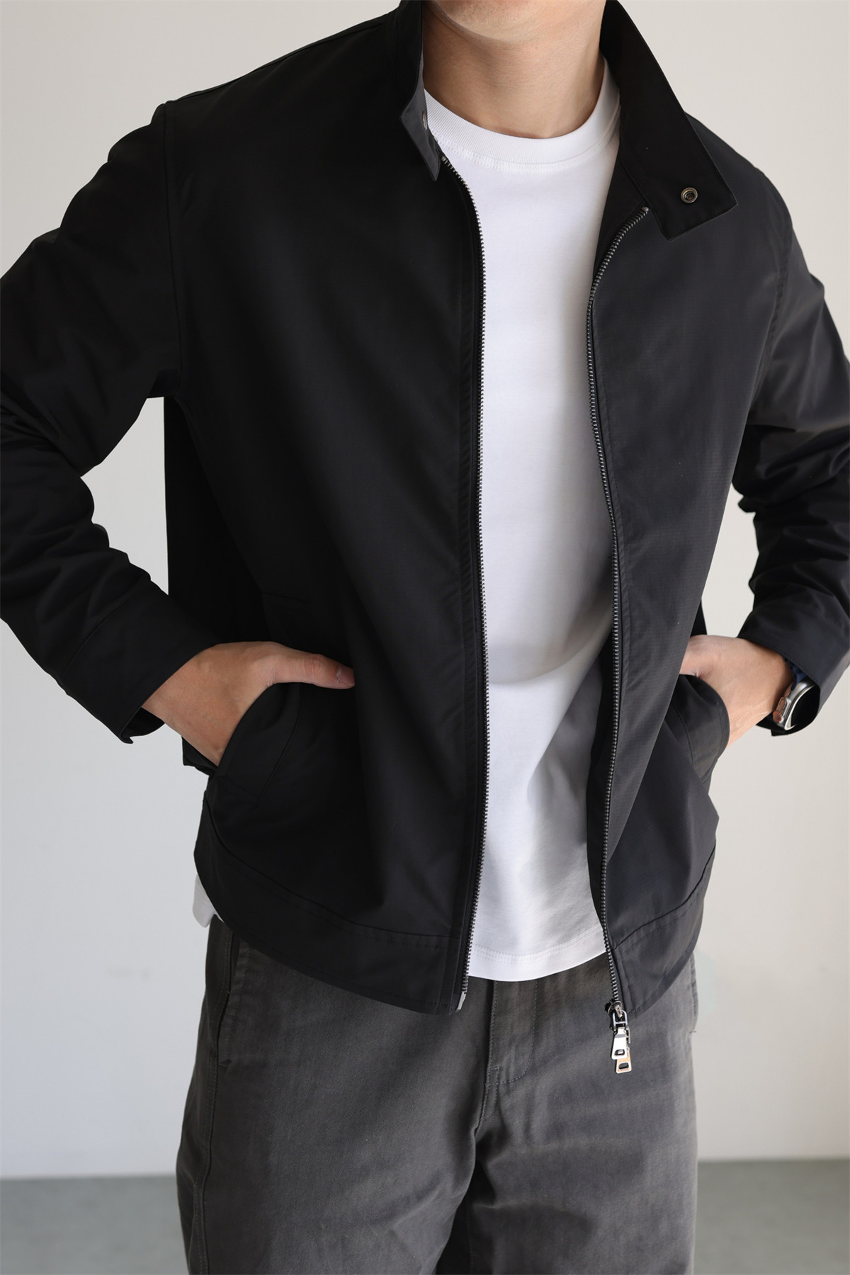 MONSEN Suitory Lightweight G9 Harrington Subtle Jacket in Performance Blend product image