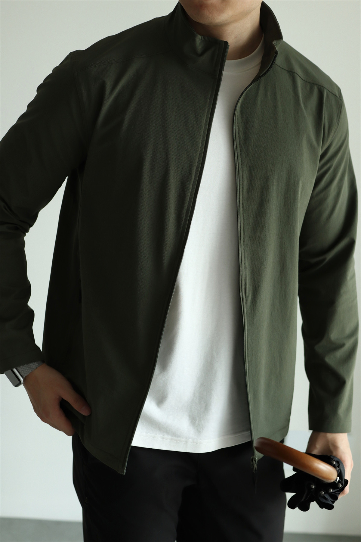 MONSEN Suitory Woven Quick-Dry 4-Way Stretch Outerwear Jacket in Denim product image