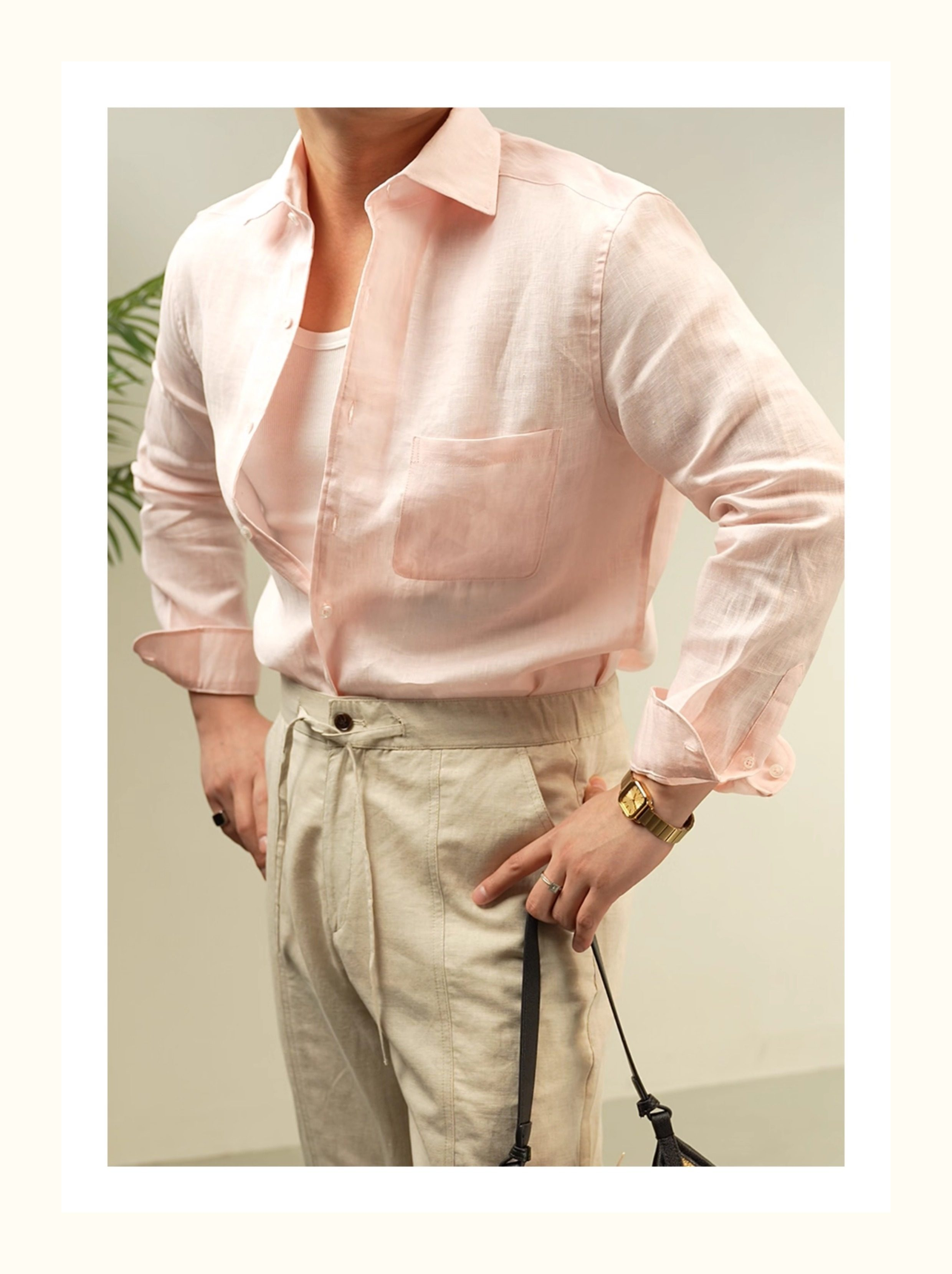 MONSEN Suitory 100% Linen Relaxed Shirt product image