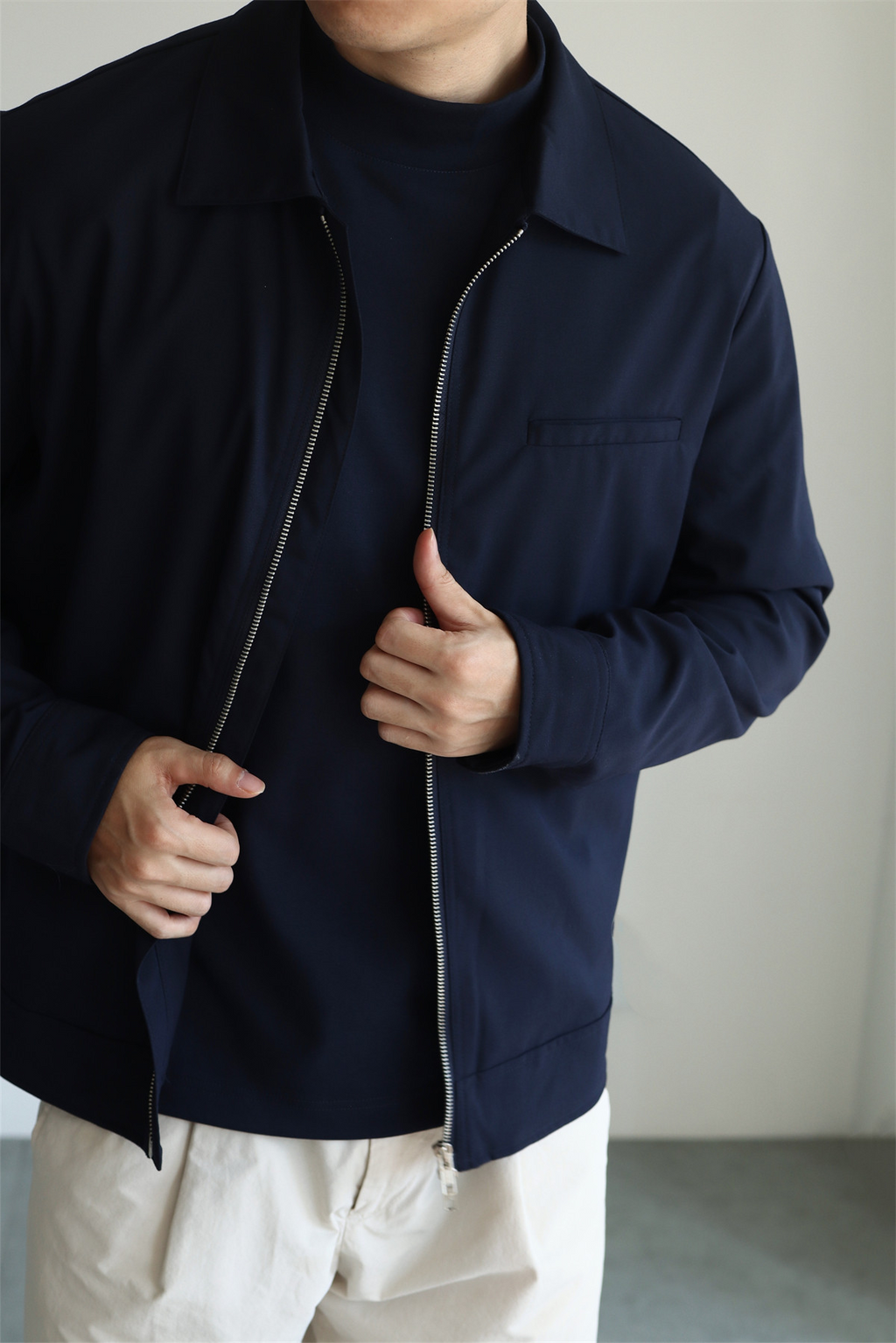 MONSEN Suitory Drapey Plain-Weave Lapel Jacket in Performance Blend product image