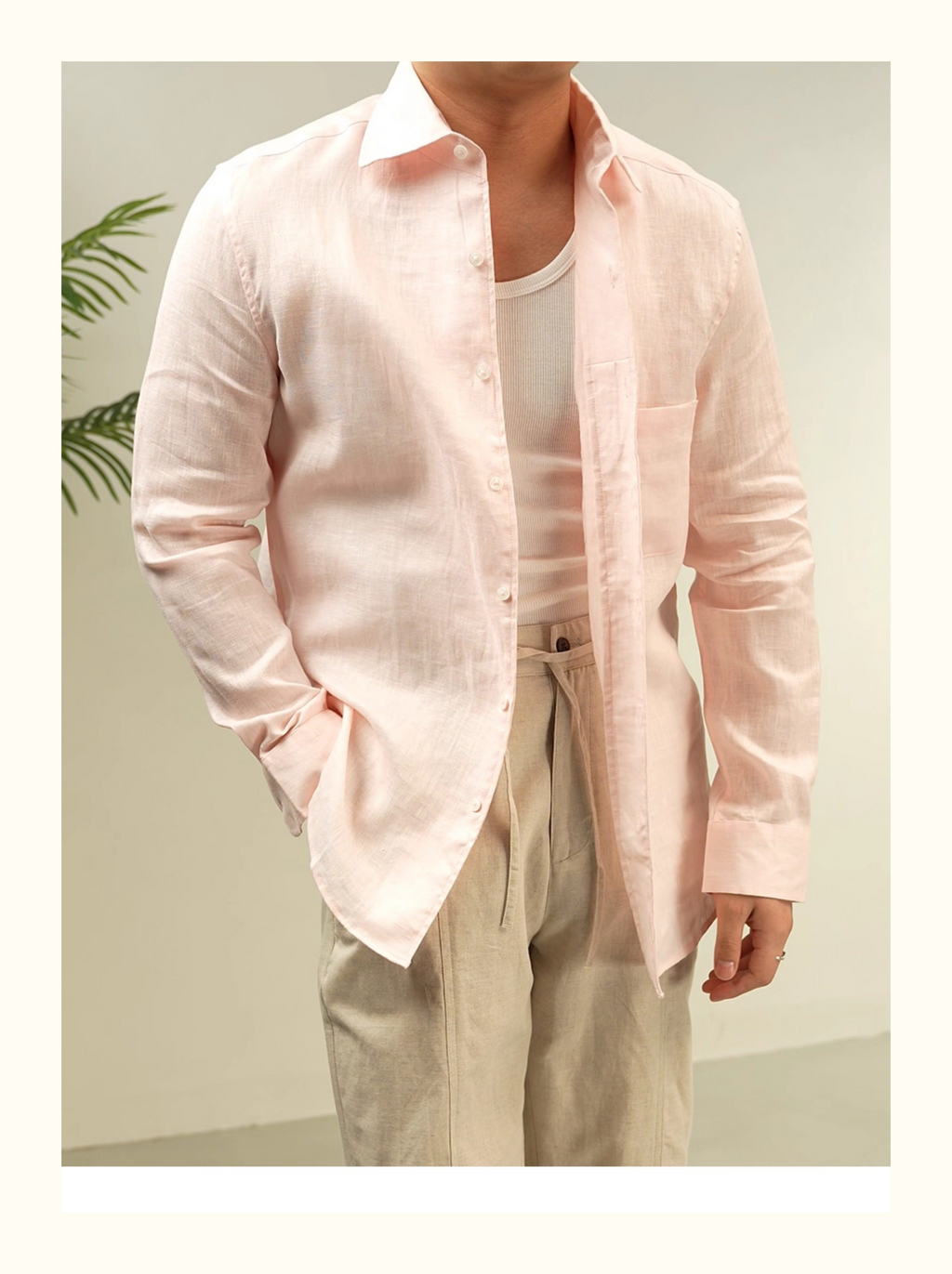 MONSEN Suitory 100% Linen Relaxed Shirt product image