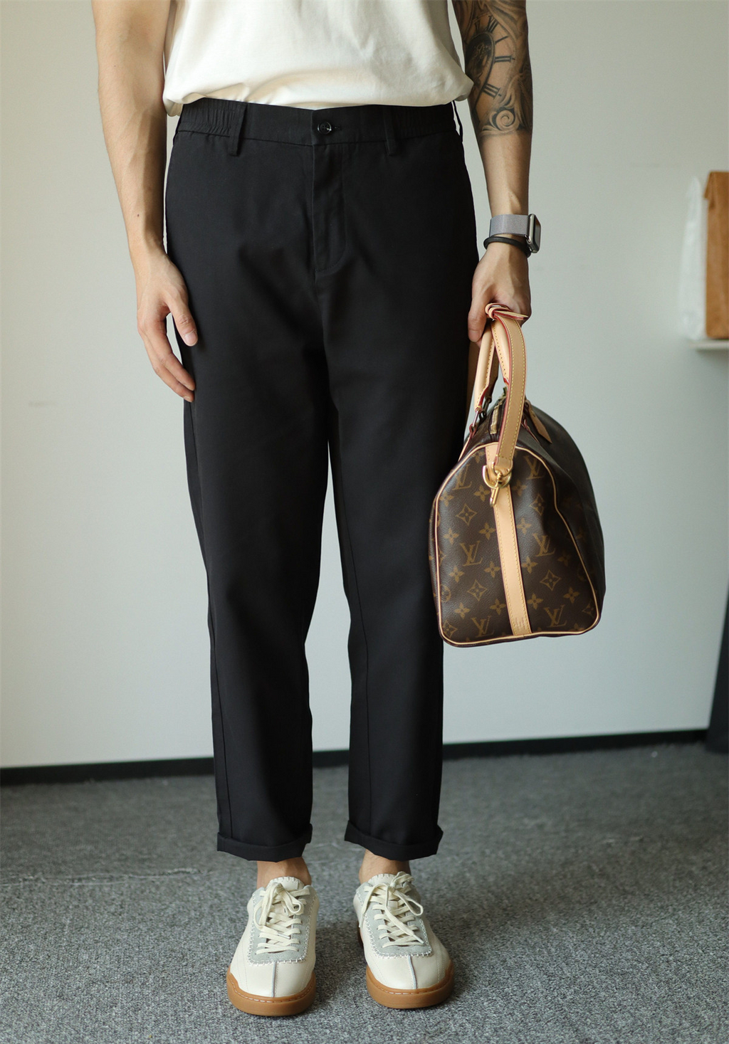 MONSEN Suitory Tencel Straight-Leg Cropped Trousers product image