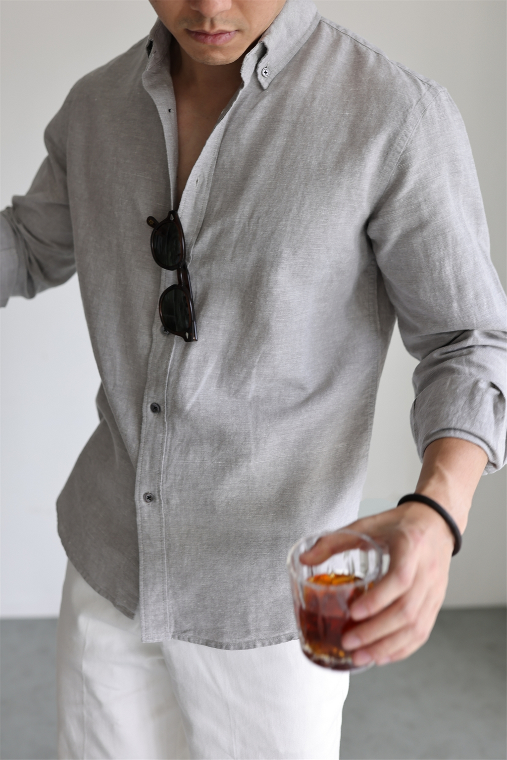 Linen-Cotton Yarn-Dyed Shirt