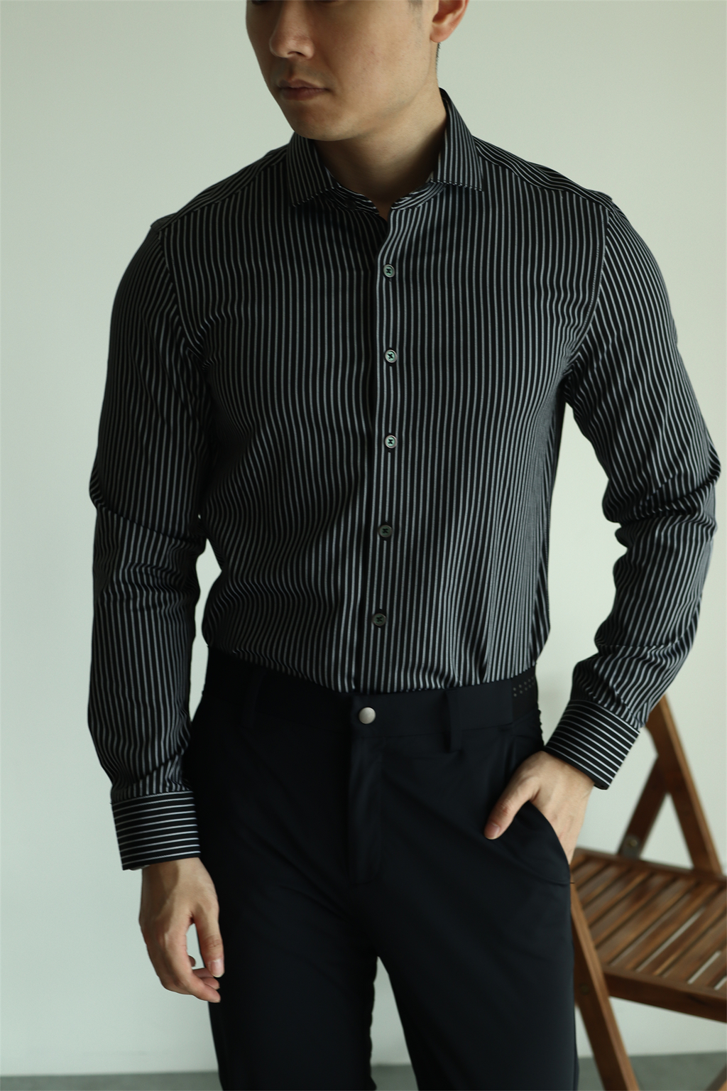 Lenzing Modal Vertical-Stripe Shirt