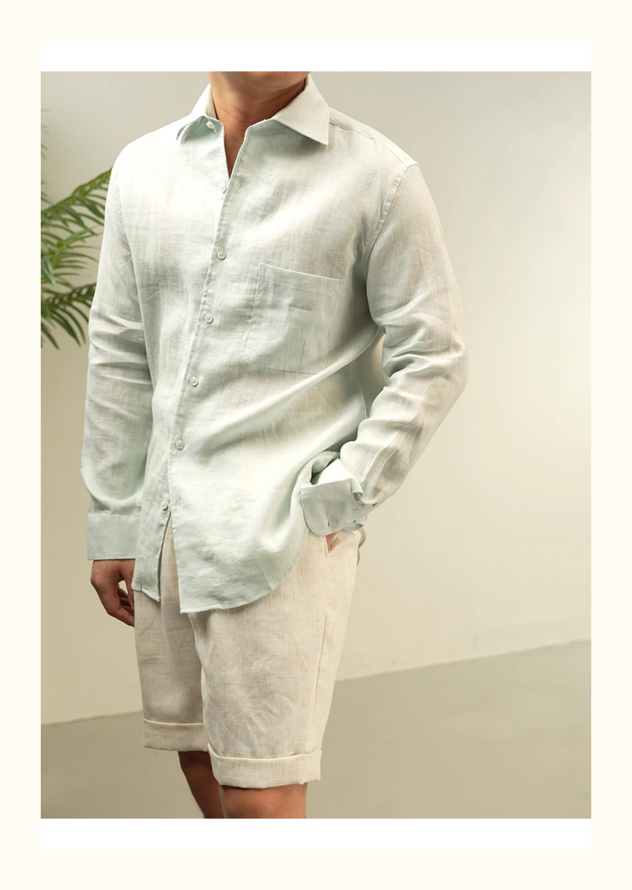 MONSEN Suitory 100% Linen Relaxed Shirt product image