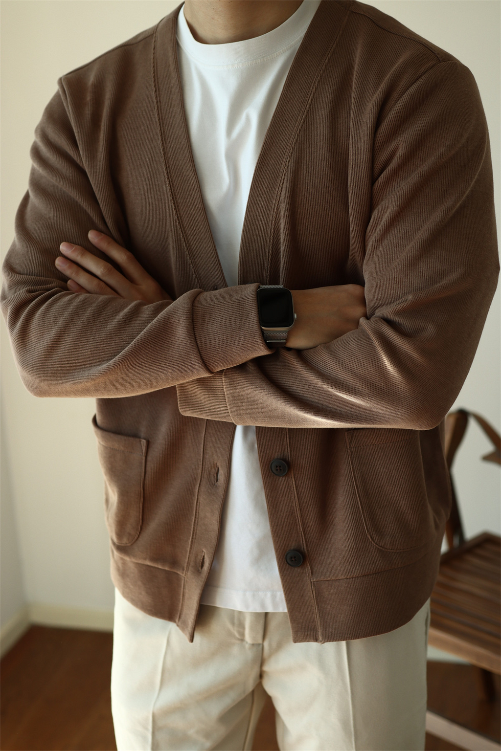 MONSEN Suitory Air-Layer Cotton Knit Cardigan product image