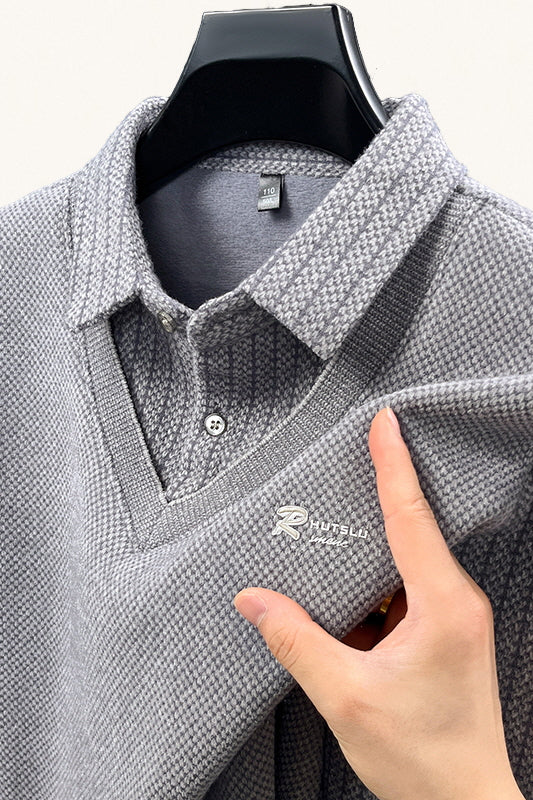 MONSEN Suitory Velvet Faux Two-Piece Knit Sweater in Performance Blend product image