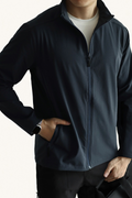 MONSEN Suitory Woven Quick-Dry 4-Way Stretch Outerwear Jacket in Denim front view