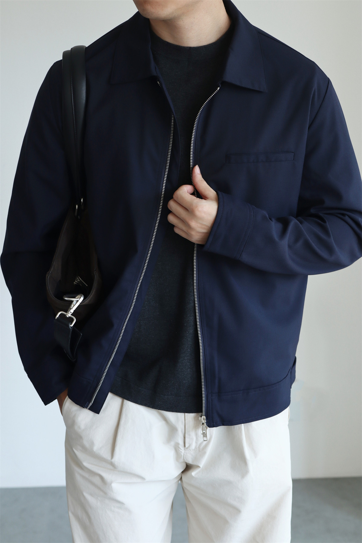 MONSEN Suitory Drapey Plain-Weave Lapel Jacket in Performance Blend product image