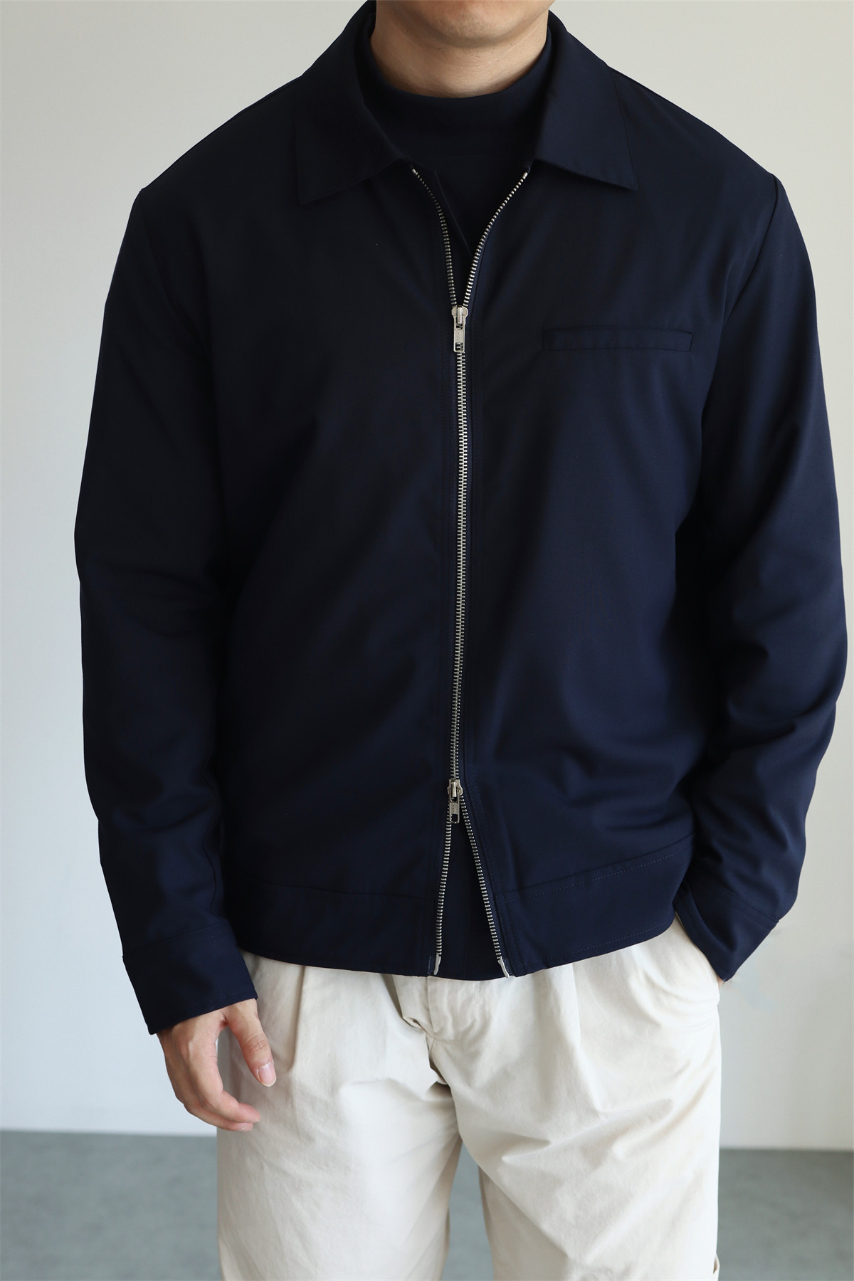 MONSEN Suitory Drapey Plain-Weave Lapel Jacket in Performance Blend product image