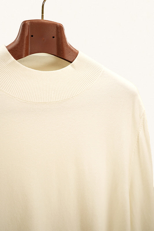 MONSEN Suitory Half-Mock Knit Sweater in Wool front view