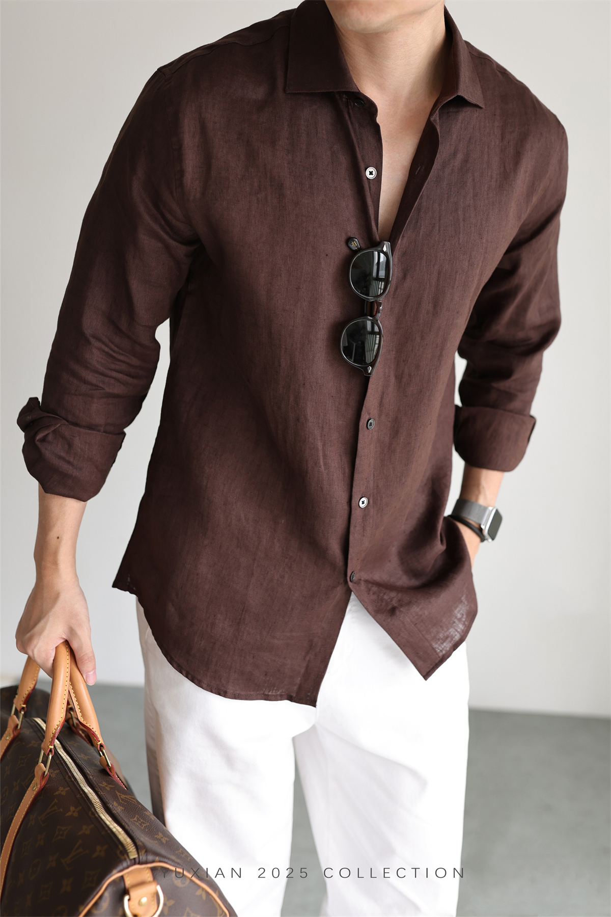 100% Linen Long-Sleeve Shirt